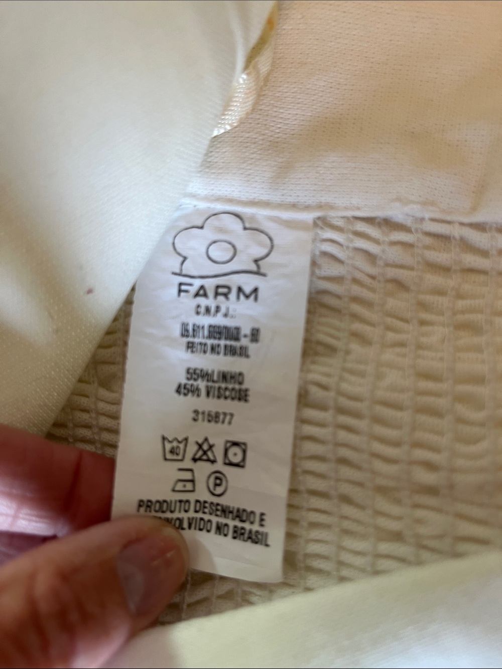 FARM Rio Cream Cross-Back Crop Top XS/PP - Picture 5 of 5